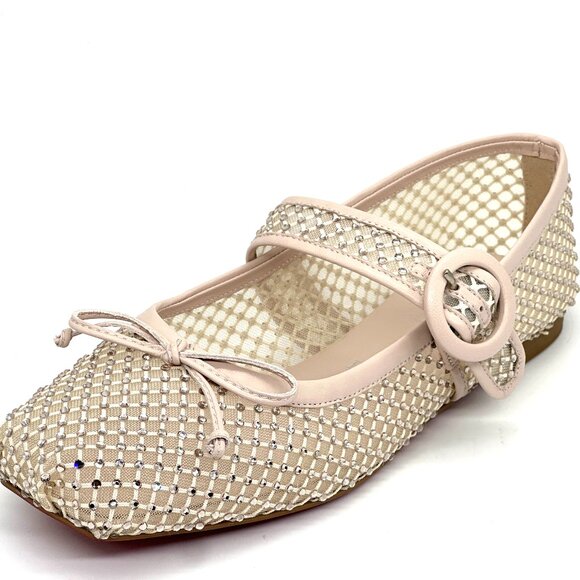 Christian Louboutin MAMASTRAPITINA Strass Crystal Mesh Ballerina Flats - Picture 7 of 16